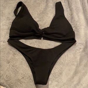Black bikini set with texture
